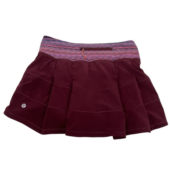 Lululemon Pace Rival Mid Rise Burgundy Skirt II Running Tennis Performance Sz 4 - Picture 8 of 12
